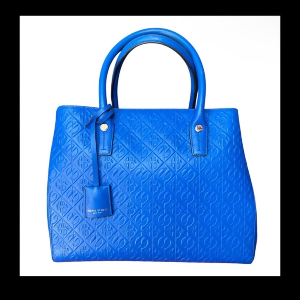 henri bendel Royal Blue Embossed Tote in like new condition.